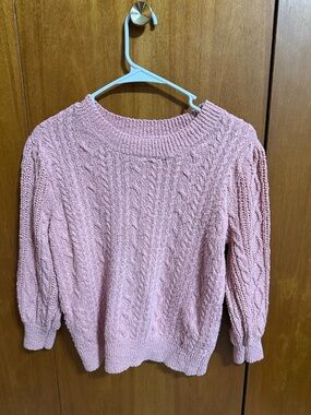 Free People Blush Cable-Knit Scoopneck Sweater